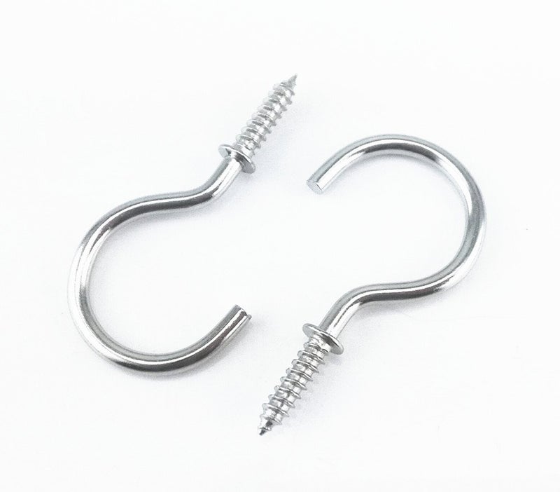 Yueton 50pcs Metal Screw-in Ceiling Hooks Cup Hooks (Nickel) - Image 4